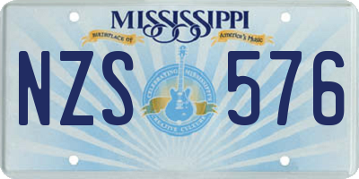 MS license plate NZS576