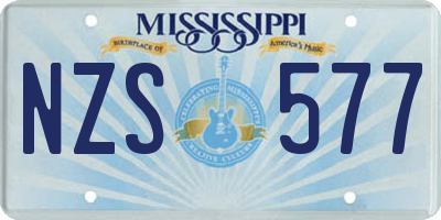 MS license plate NZS577