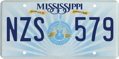 MS license plate NZS579