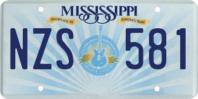 MS license plate NZS581