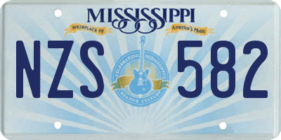 MS license plate NZS582