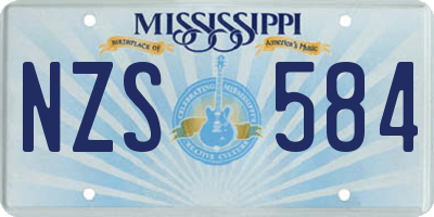 MS license plate NZS584