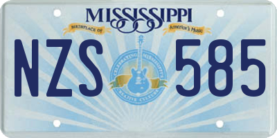 MS license plate NZS585