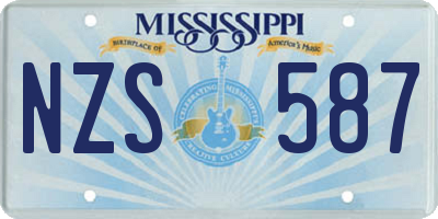 MS license plate NZS587