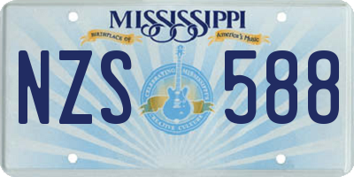 MS license plate NZS588
