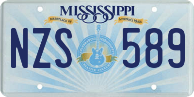 MS license plate NZS589