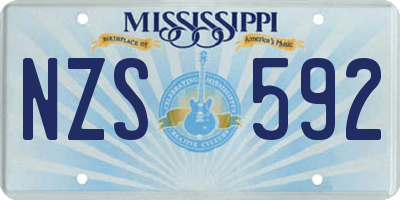 MS license plate NZS592