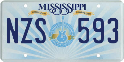 MS license plate NZS593