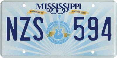 MS license plate NZS594