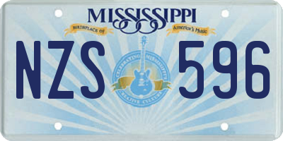 MS license plate NZS596