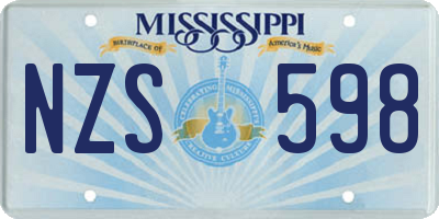 MS license plate NZS598