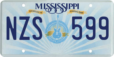MS license plate NZS599