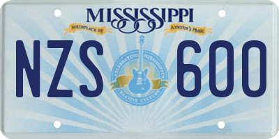 MS license plate NZS600