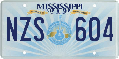 MS license plate NZS604