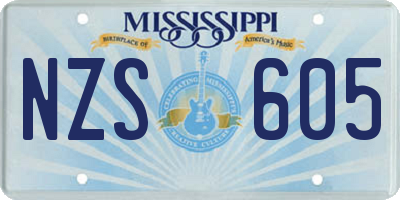 MS license plate NZS605