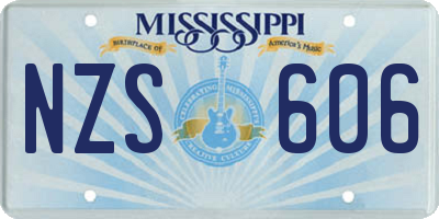 MS license plate NZS606