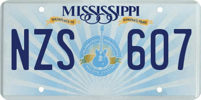 MS license plate NZS607