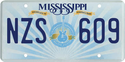 MS license plate NZS609