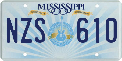 MS license plate NZS610