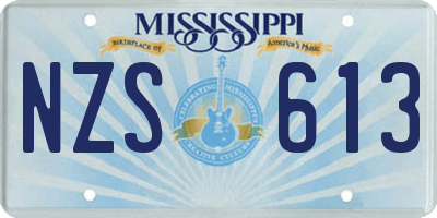 MS license plate NZS613