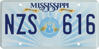 MS license plate NZS616