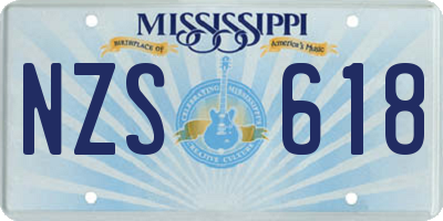 MS license plate NZS618