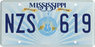 MS license plate NZS619