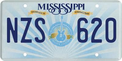 MS license plate NZS620