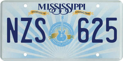 MS license plate NZS625