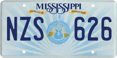 MS license plate NZS626
