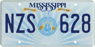 MS license plate NZS628