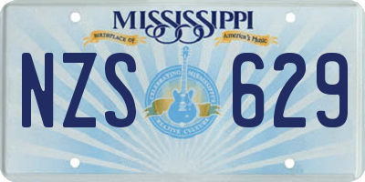MS license plate NZS629