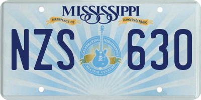 MS license plate NZS630