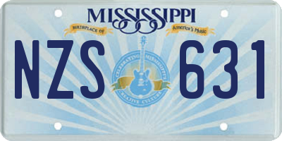 MS license plate NZS631