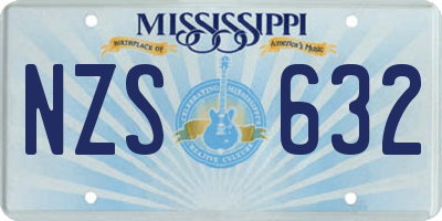 MS license plate NZS632