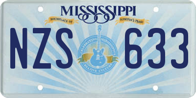 MS license plate NZS633