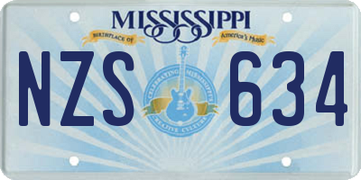 MS license plate NZS634