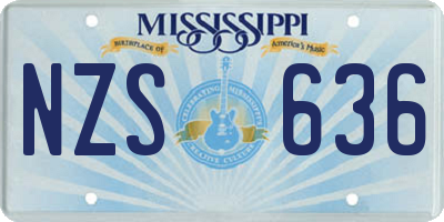MS license plate NZS636