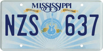 MS license plate NZS637