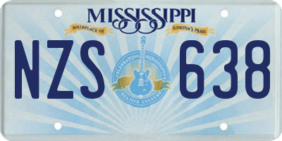MS license plate NZS638