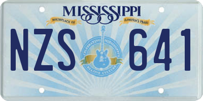 MS license plate NZS641