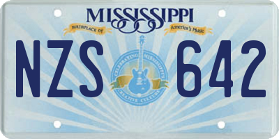 MS license plate NZS642