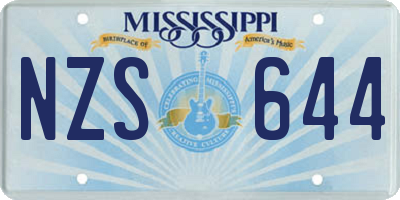 MS license plate NZS644