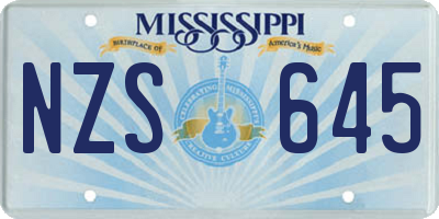 MS license plate NZS645