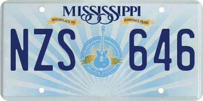 MS license plate NZS646