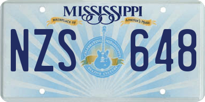 MS license plate NZS648