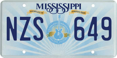 MS license plate NZS649