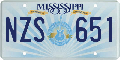 MS license plate NZS651