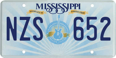 MS license plate NZS652