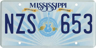 MS license plate NZS653